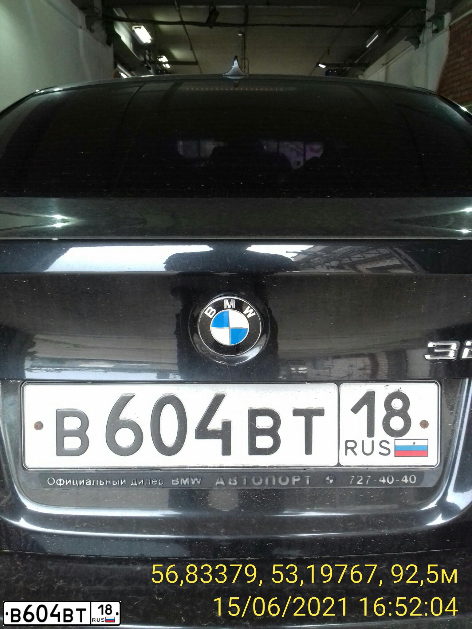 Фото автомобиля BMW 320I, 2008 — госномер К426СТ18. Цвет: ЧЕРНЫЙ