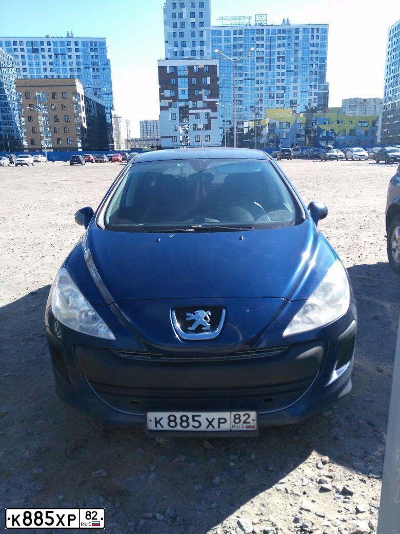 Фото автомобиля PEUGEOT T 308, 2008 — госномер У498АХ98. Цвет: СИНИЙ