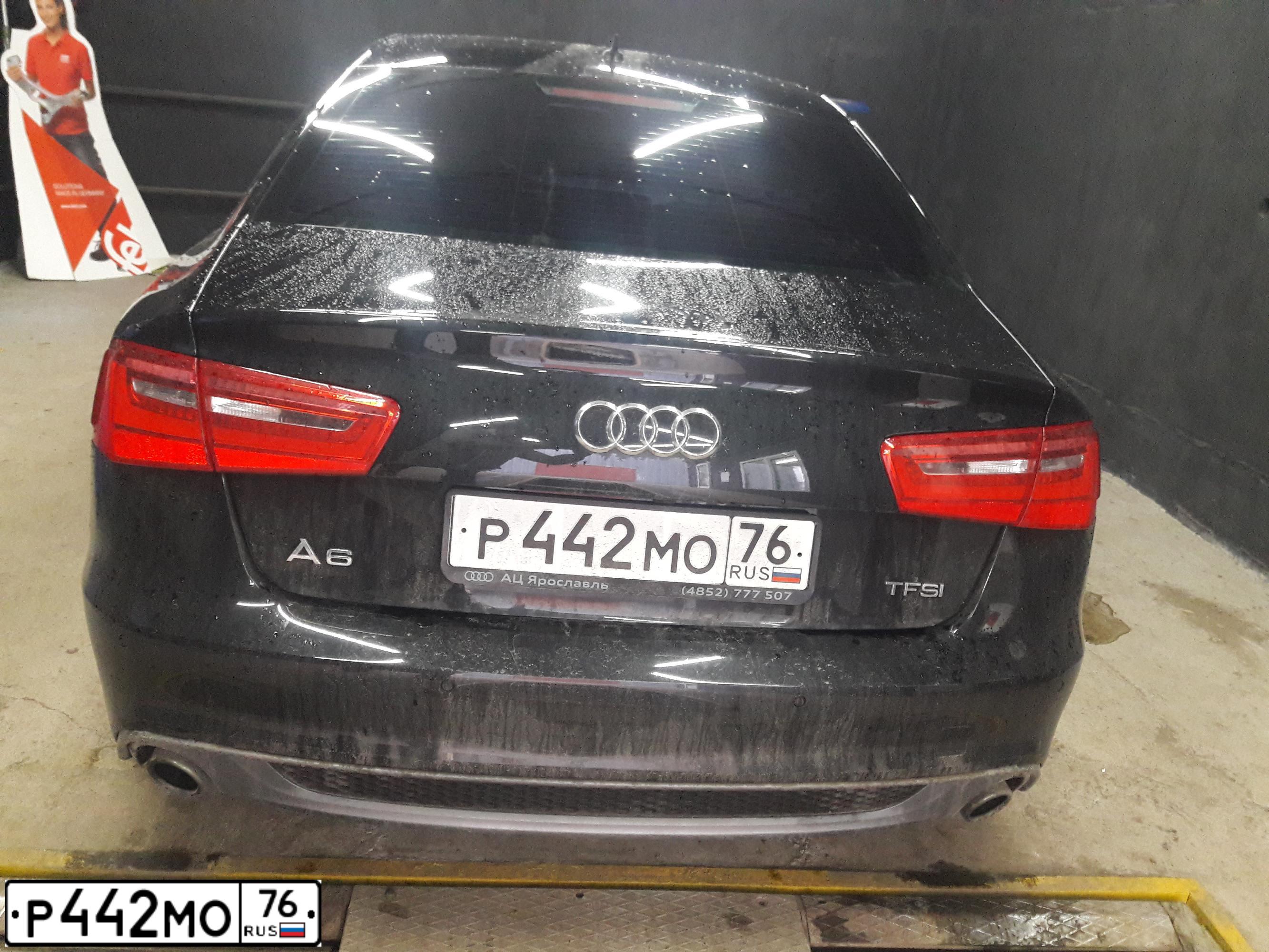 Фото автомобиля AUDI A6, 2014 — госномер Р442МО76. Цвет: ЧЕРНЫЙ