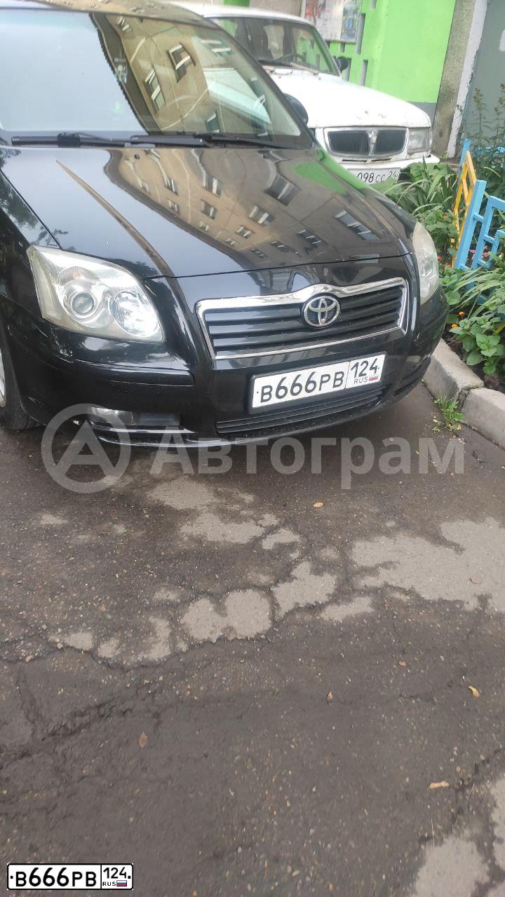 Фото автомобиля TOYOTA AVENSIS, 2006 — госномер К009ХУ90. Цвет: ЧЕРНЫЙ