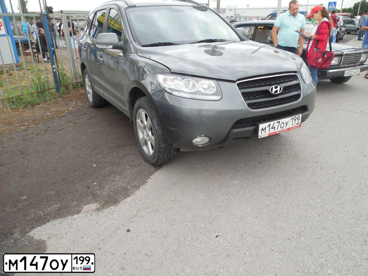 Фото автомобиля HYUNDAI I SANTA FE, 2008 — госномер В493СК01. Цвет: ТЕМНО-СЕРЫЙ