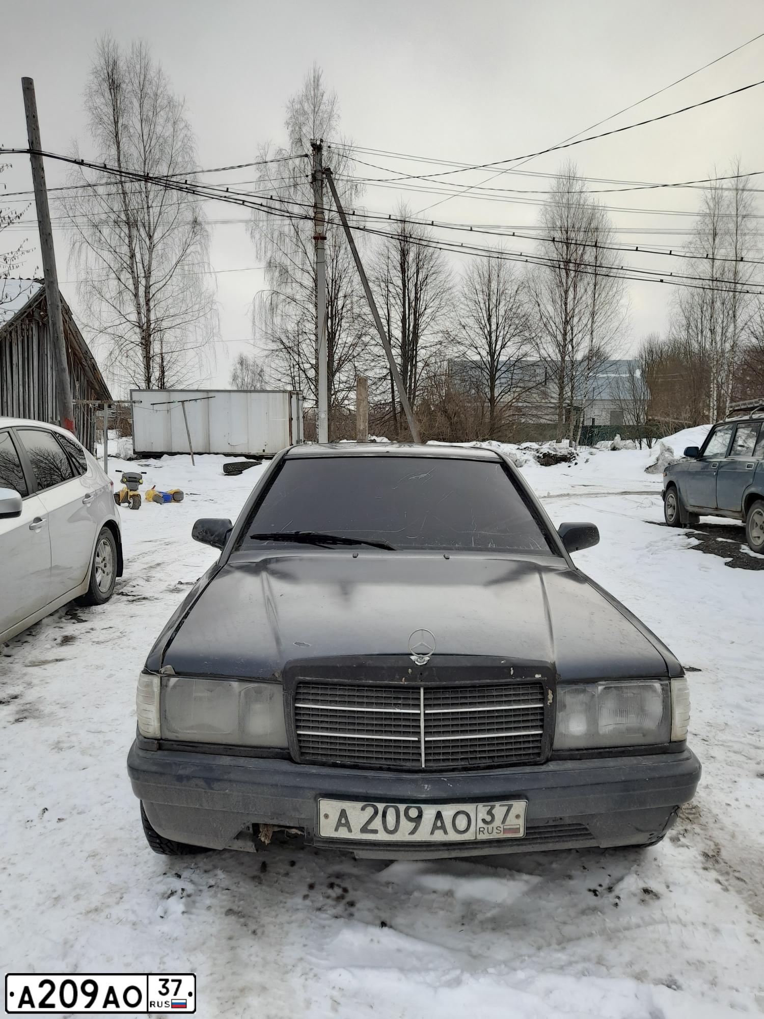 Фото автомобиля MERCEDES C-KLASSE, 1984 — госномер А209АО37. Цвет: ЧЕРНЫЙ