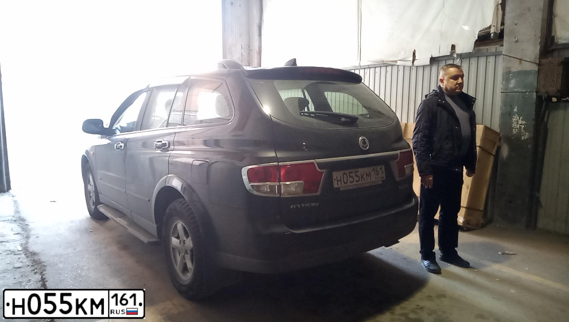 Фото автомобиля SSANGYONG KYRON, 2007 — госномер Н055КМ161. Цвет: ЧЕРНЫЙ