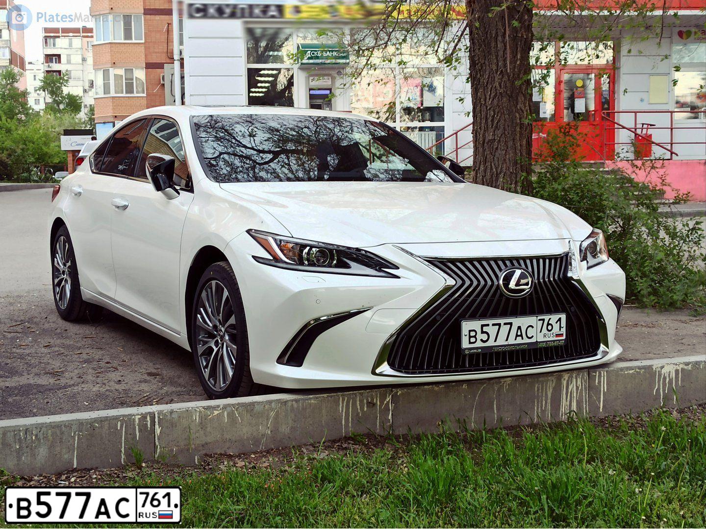 Фото автомобиля LEXUS ES, 2020 — госномер В577АС761. Цвет: Белый