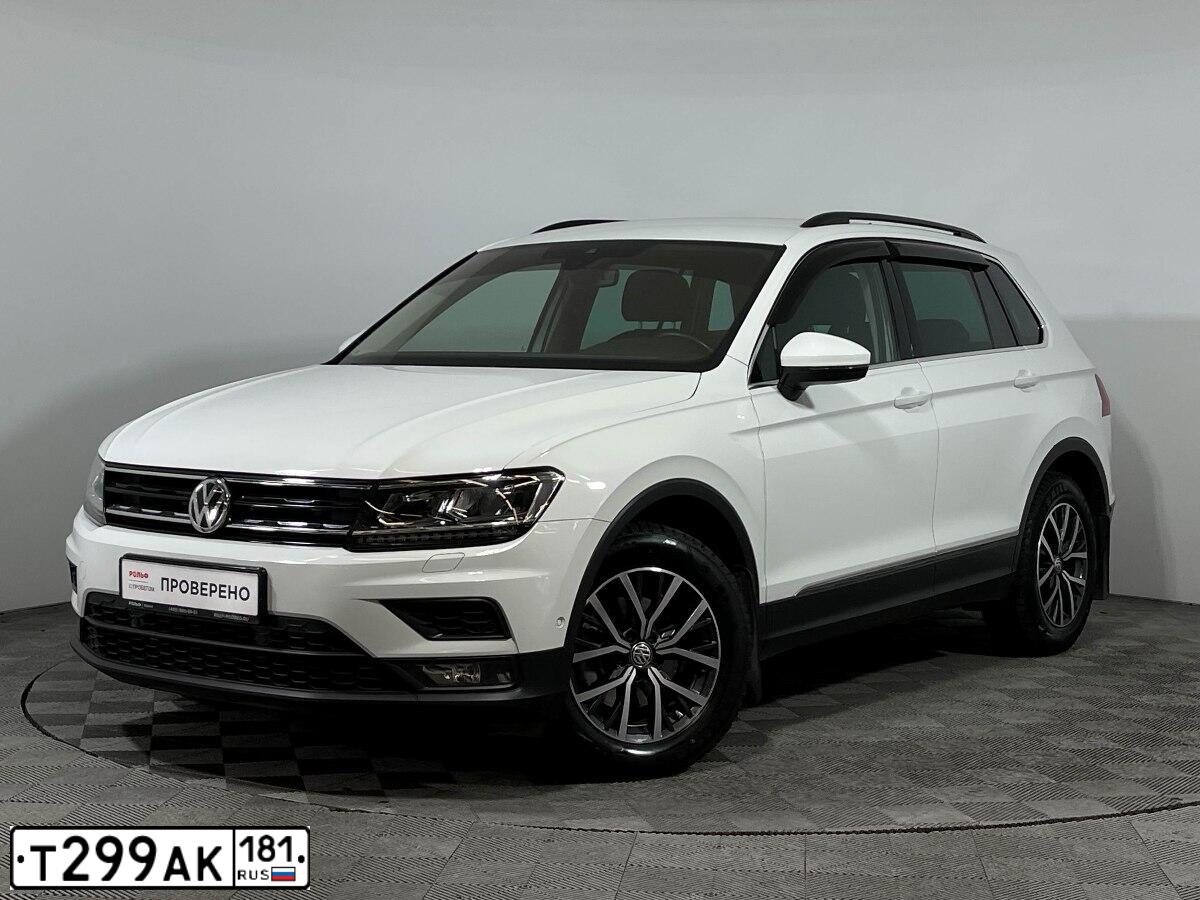Фото автомобиля VOLKSWAGEN TIGUAN, 2019 — госномер Т299АК181. Цвет: Белый