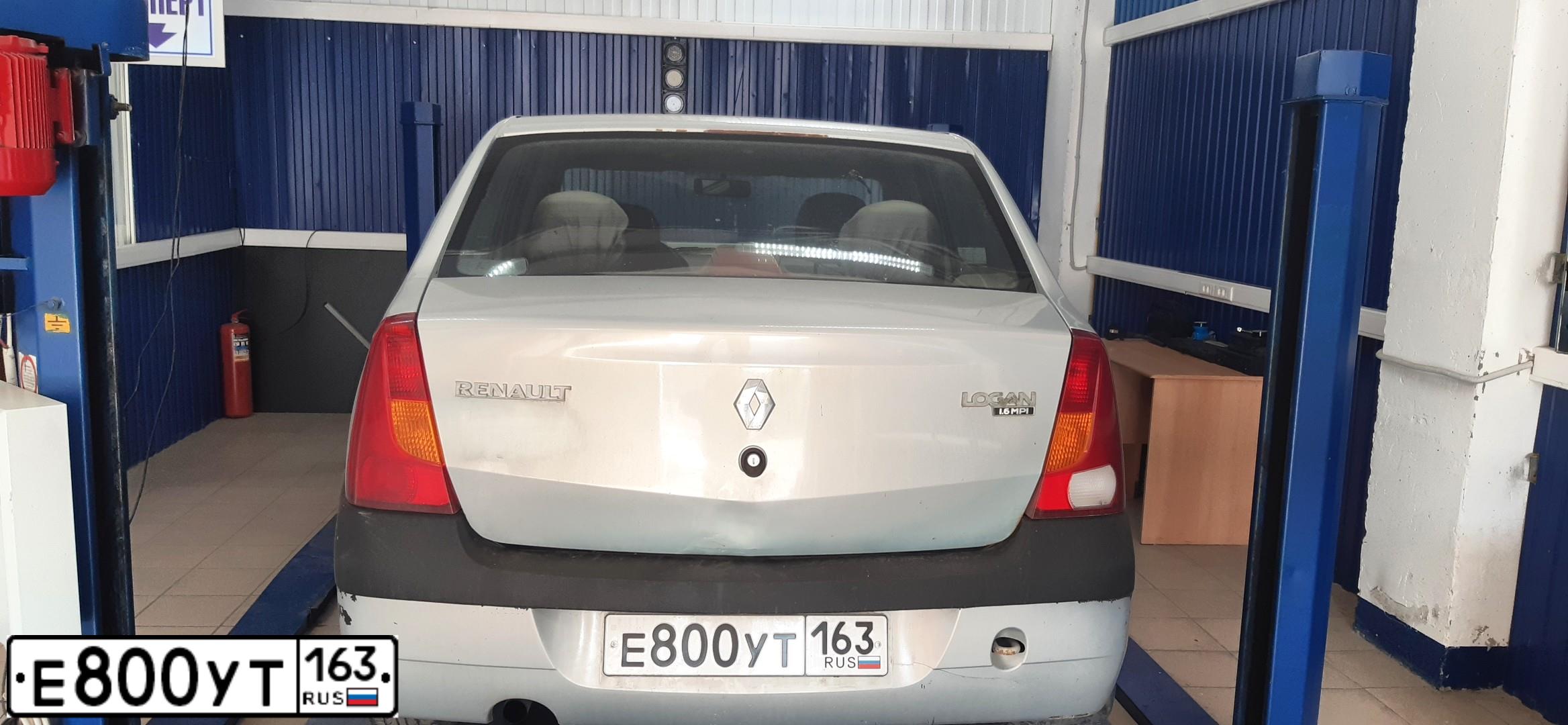 Фото автомобиля RENAULT LOGAN, 2007 — госномер Е355ХН763. Цвет: СЕРЫЙ