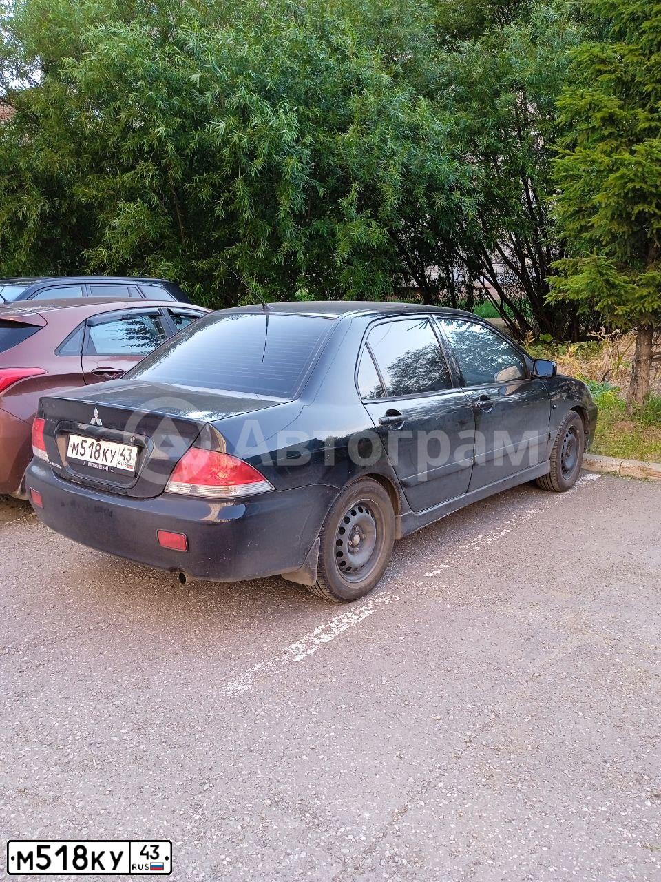 Фото автомобиля MITSUBISHI LANCER, 2007 — госномер С518УС43. Цвет: ЧЕРНЫЙ