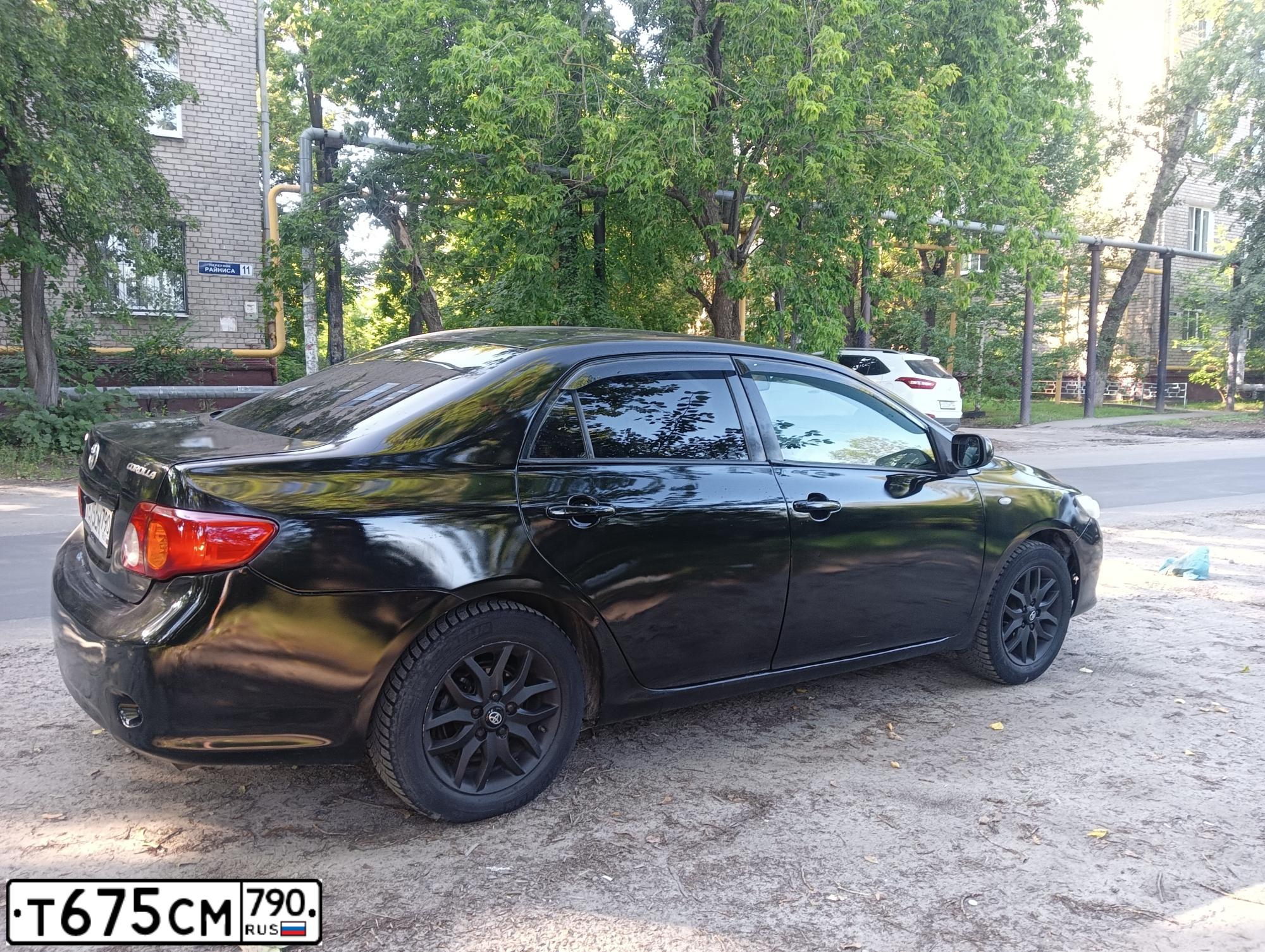 Фото автомобиля TOYOTA COROLLA, 2007 — госномер Т675СМ790. Цвет: ЧЕРНЫЙ