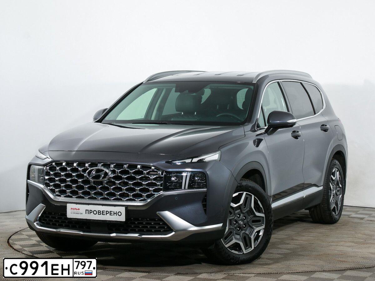 Фото автомобиля HYUNDAI SANTA FE, 2021 — госномер С489МС76. Цвет: СЕРЫЙ