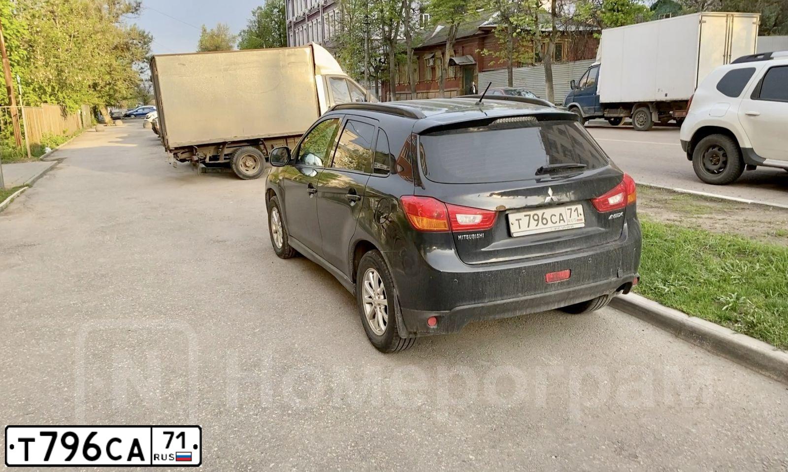 Фото автомобиля MITSUBISHI ASX, 2013 — госномер Т796СА71. Цвет: ЧЕРНЫЙ