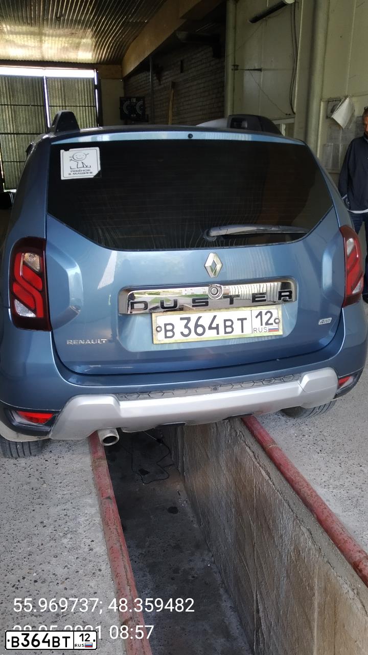 Фото автомобиля RENAULT DUSTER, 2017 — госномер В364ВТ12. Цвет: СИНИЙ