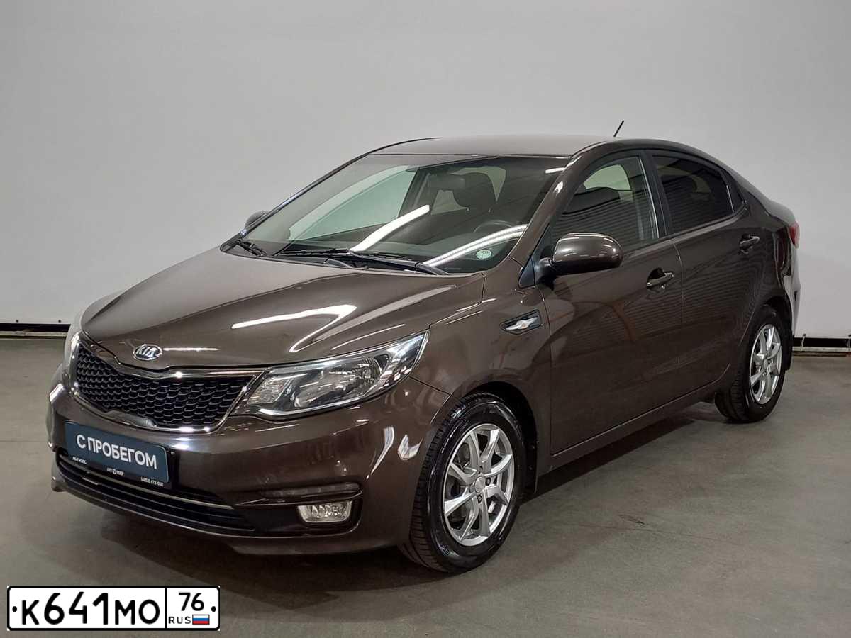 Фото автомобиля KIA RIO, 2016 — госномер К641МО76. Цвет: Коричневый