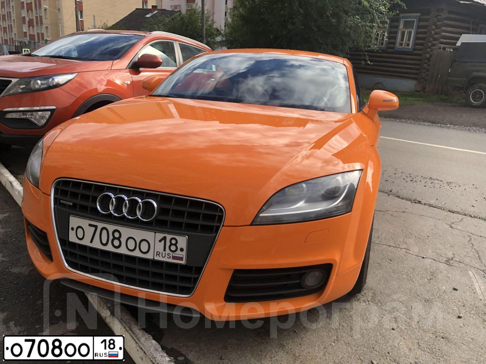 Фото автомобиля AUDI TT, 2009 — госномер Н981НТ134. Цвет: Оранжевый