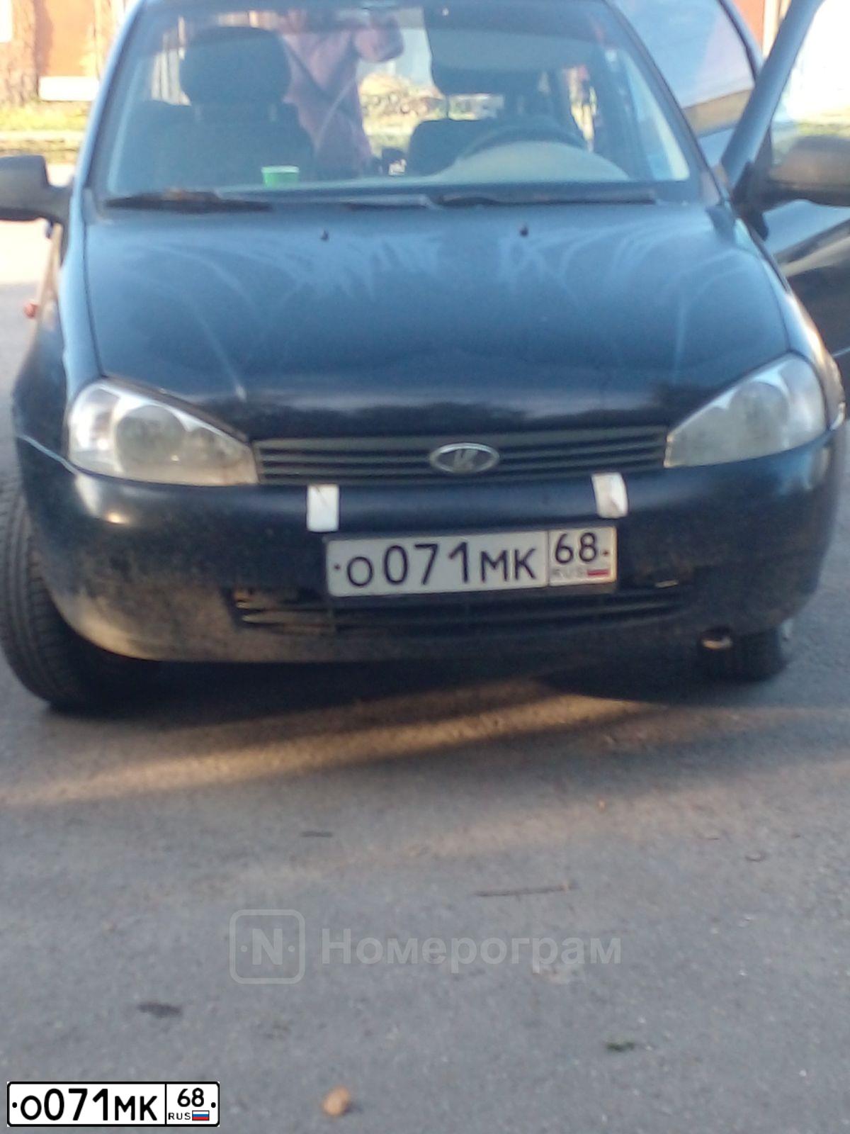 Фото автомобиля LADA 1117 KALINA, 2010 — госномер О071МК68. Цвет: ЧЕРНЫЙ