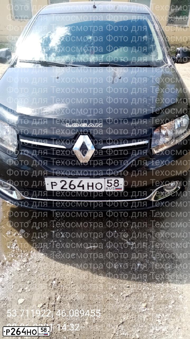 Фото автомобиля RENAULT LOGAN, 2017 — госномер Р264НО58