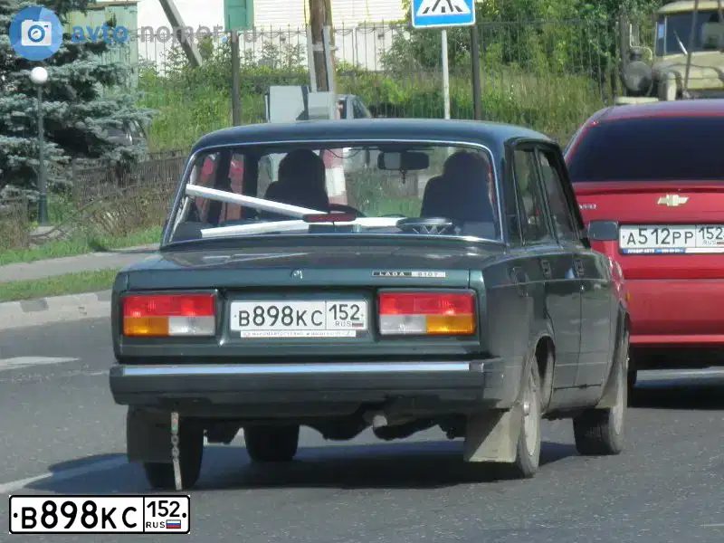 Фото автомобиля LADA 2107, 2010 — госномер В857АМ252. Цвет: Серо-сине-зеленый