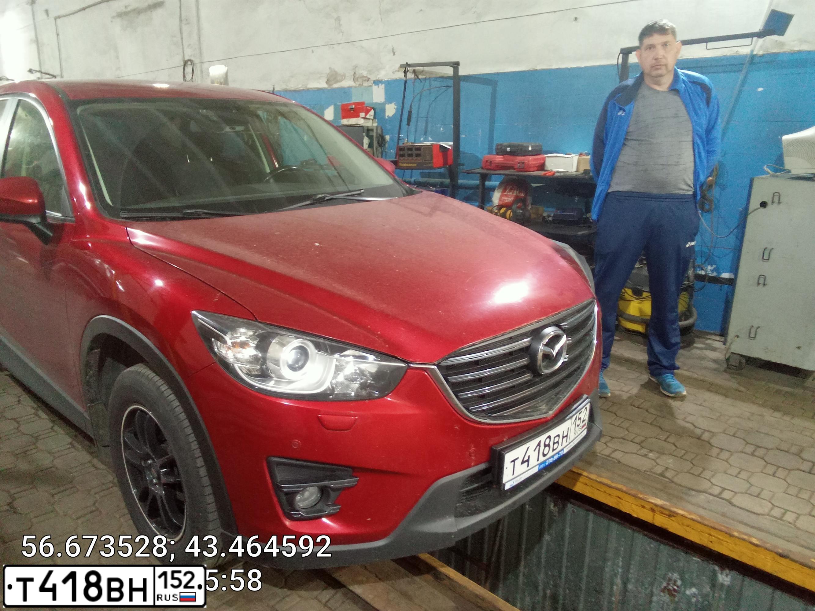 Фото автомобиля MAZDA CX-5, 2017 — госномер У376МС152. Цвет: Красный
