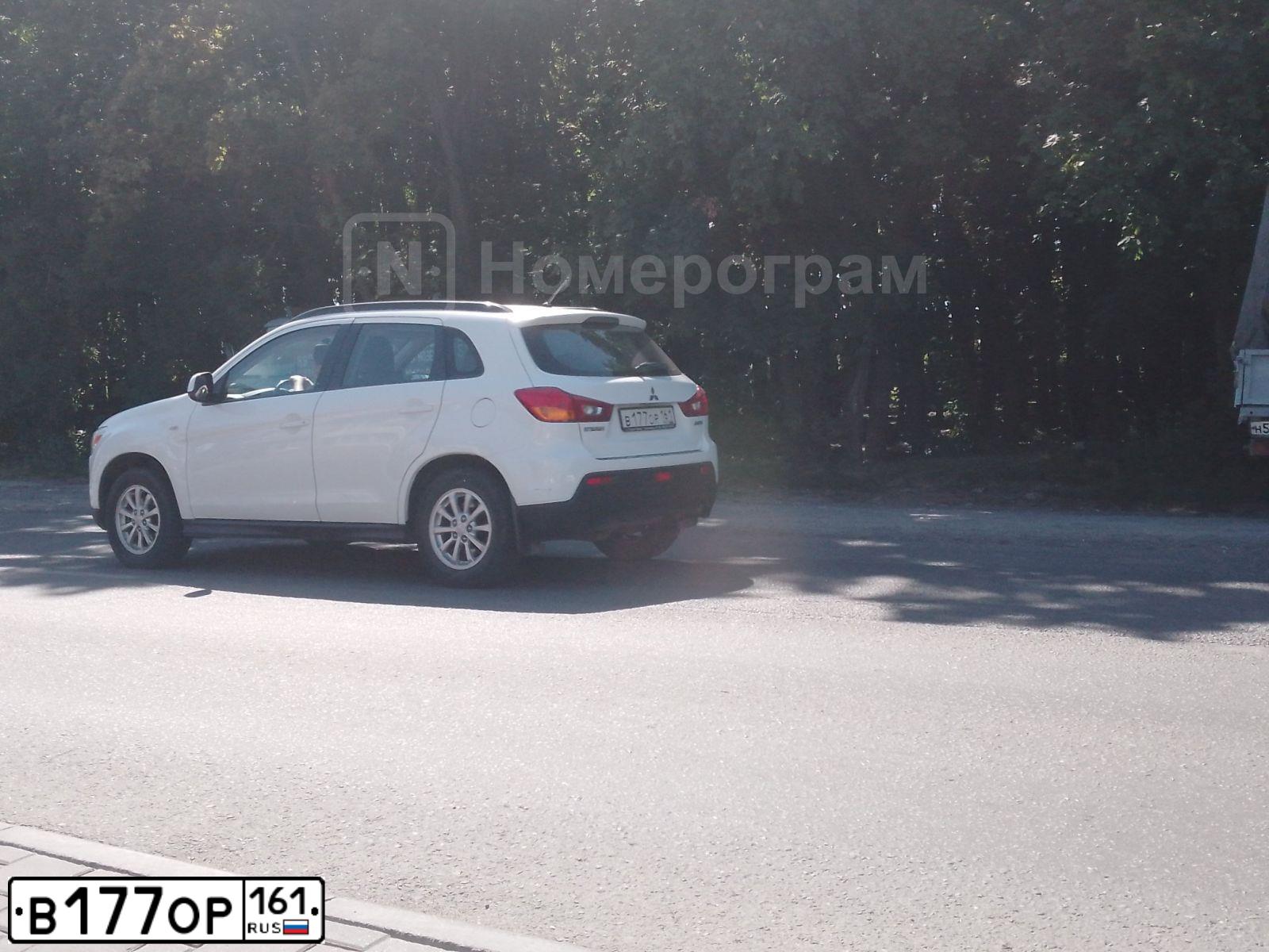 Фото автомобиля MITSUBISHI ASX, 2011 — госномер В177ОР161. Цвет: БЕЛЫЙ
