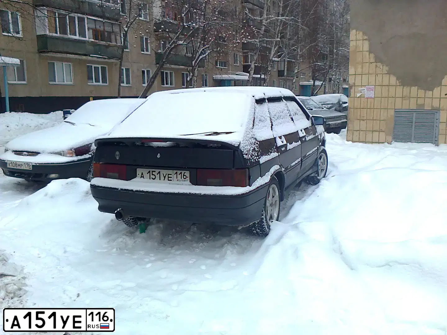 Фото автомобиля LADA 2114, 2007 — госномер М499ТН716. Цвет: ЧЕРНЫЙ