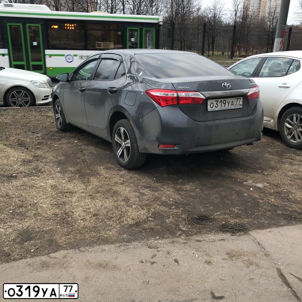 Фото автомобиля TOYOTA COROLLA, 2013 — госномер О319УА77. Цвет: Серый