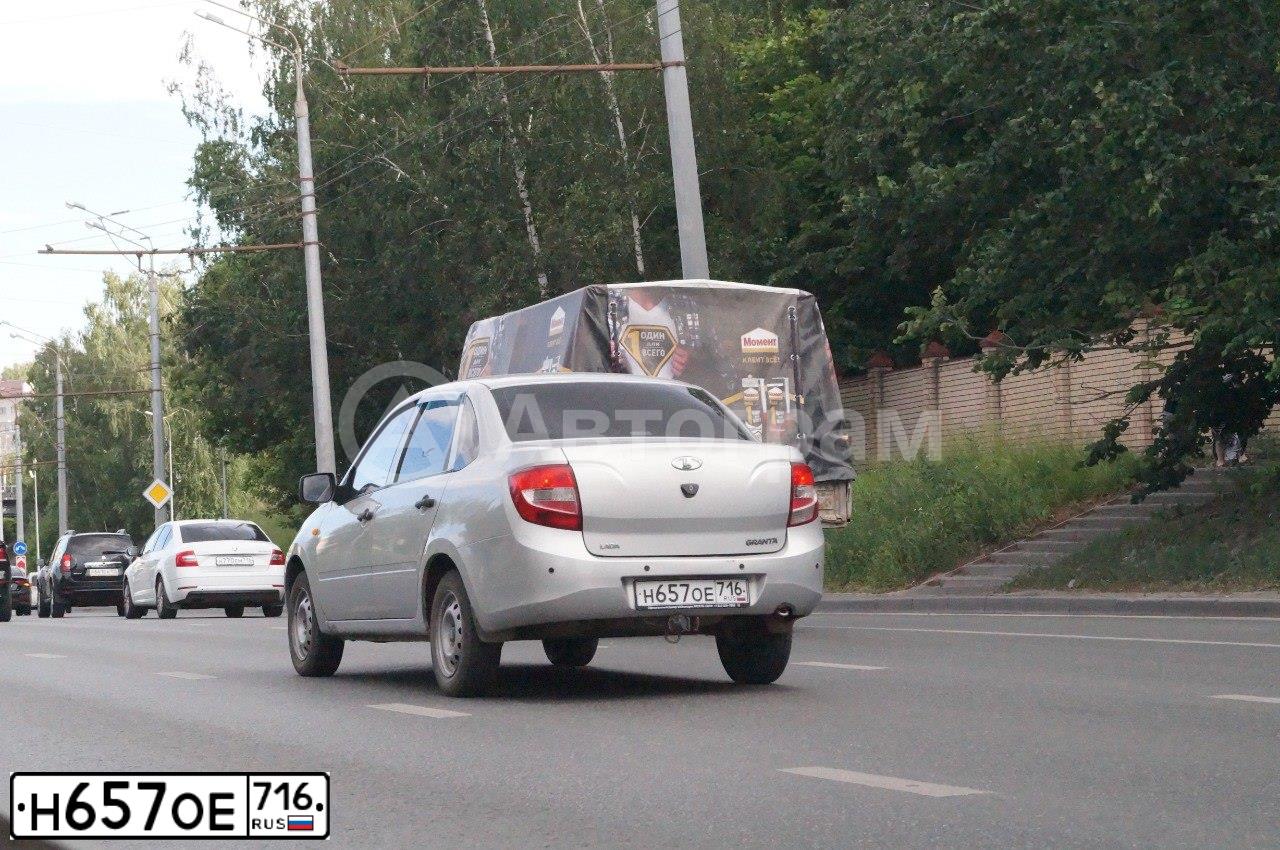 Фото автомобиля LADA 2190 GRANTA, 2012 — госномер Н657ОЕ716. Цвет: СЕРЕБРИСТЫЙ
