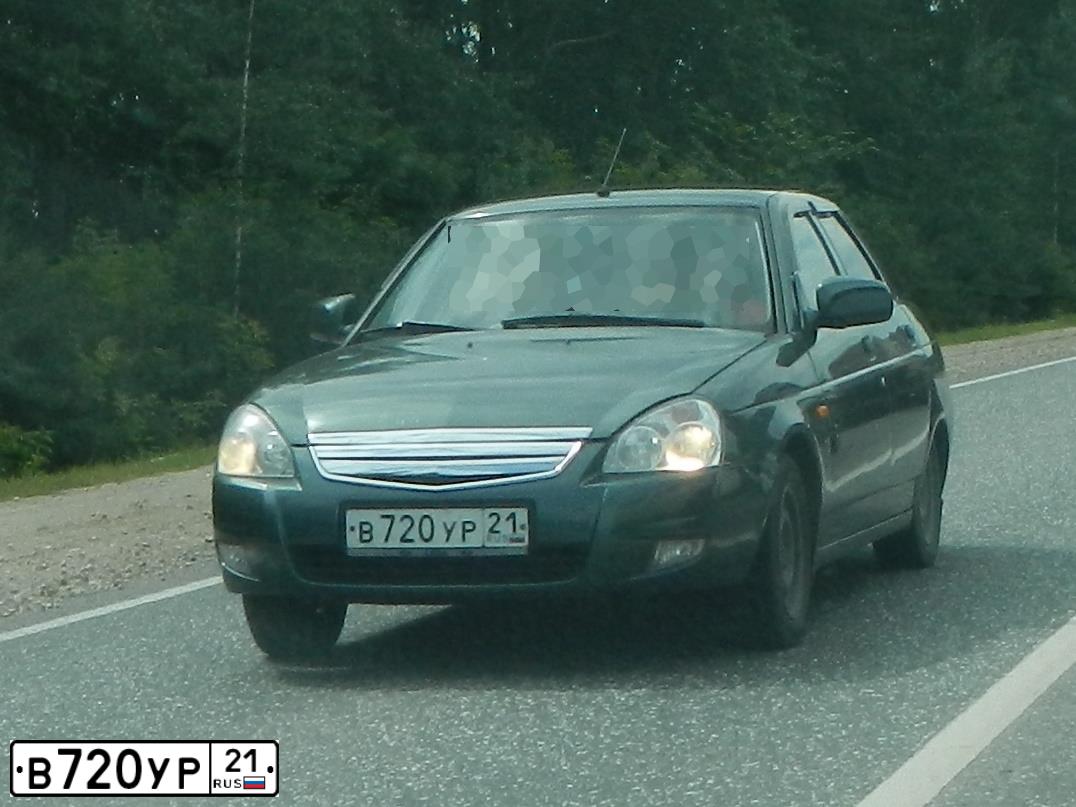 Фото автомобиля LADA 2170 PRIORA, 2011 — госномер М599ХА21. Цвет: Серо-сине-зеленый
