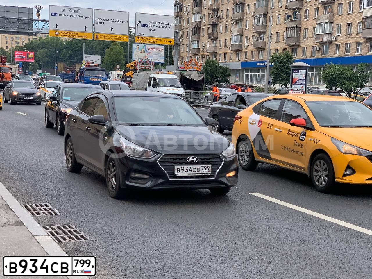 Фото автомобиля ХЕНДЭ СОЛЯРИС, 2019 — госномер В934СВ799. Цвет: ЧЕРНЫЙ