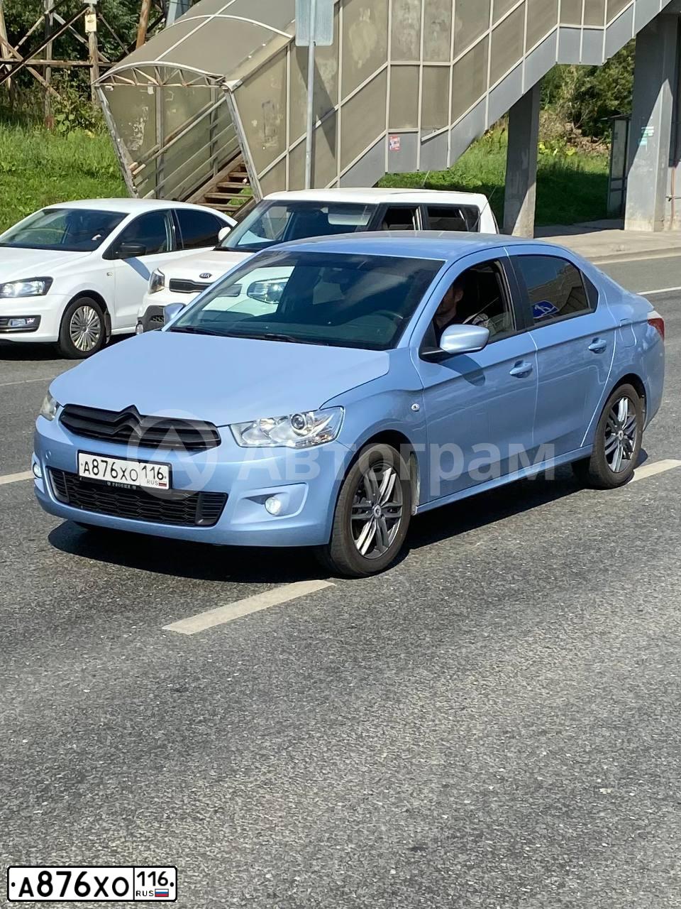 Фото автомобиля CITROEN C-ELYSEE, 2013 — госномер А876ХО116. Цвет: СВЕТЛО ГОЛУБОЙ