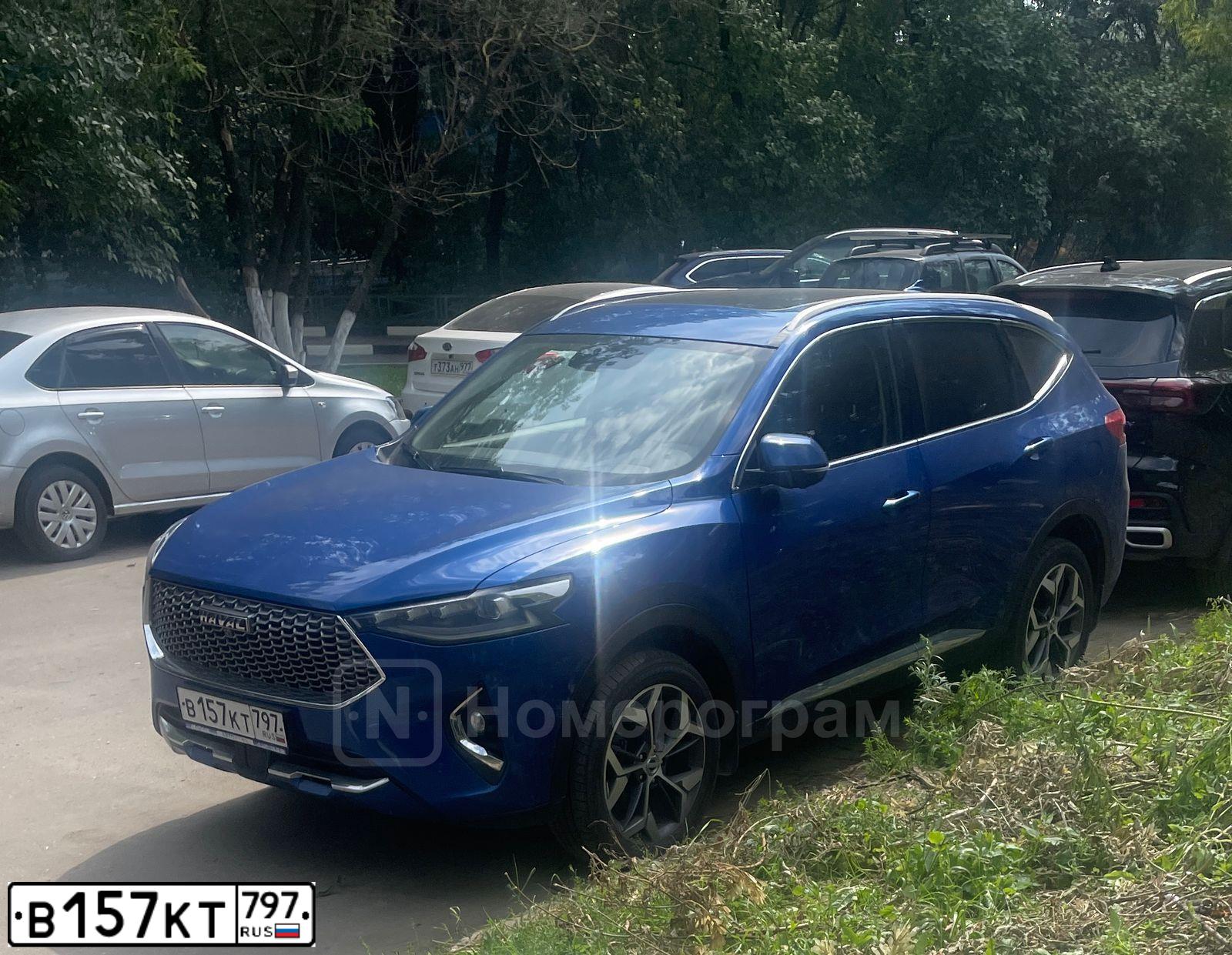 Фото автомобиля HAVAL F7 СС6465UМ22В, 2021 — госномер В157КТ797. Цвет: синий