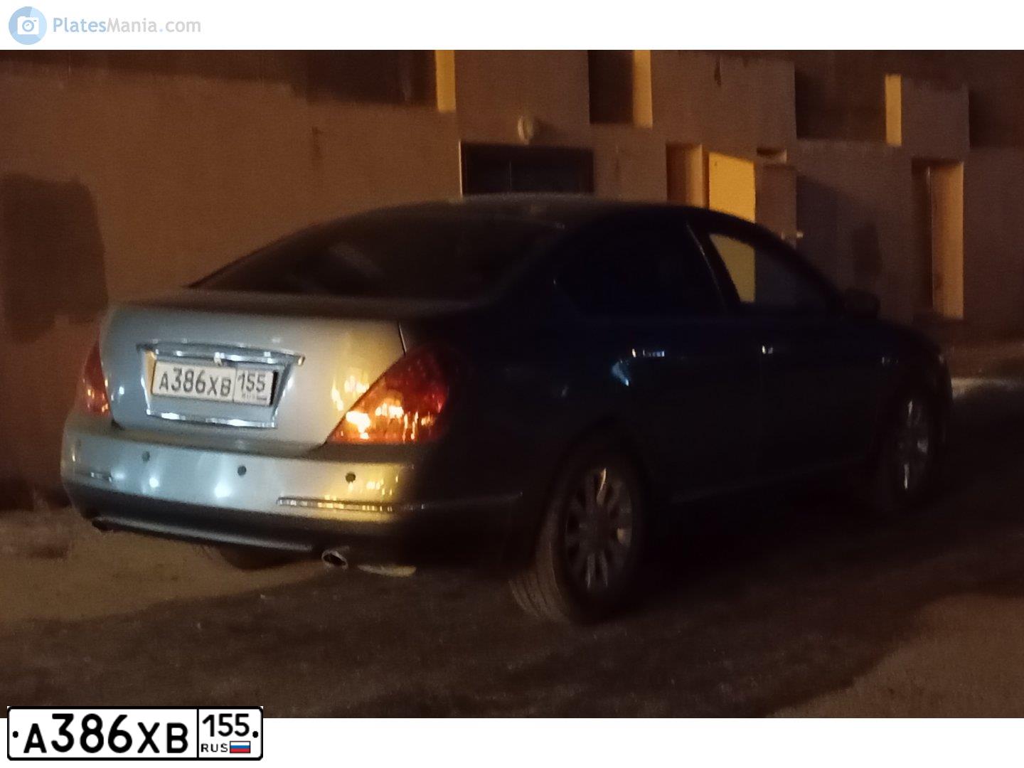 Фото автомобиля NISSAN TEANA, 2007 — госномер А386ХВ155. Цвет: Серый