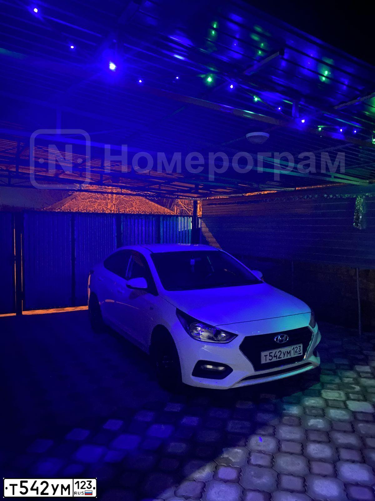 Фото автомобиля HYUNDAI SOLARIS, 2018 — госномер Т542УМ123. Цвет: Белый