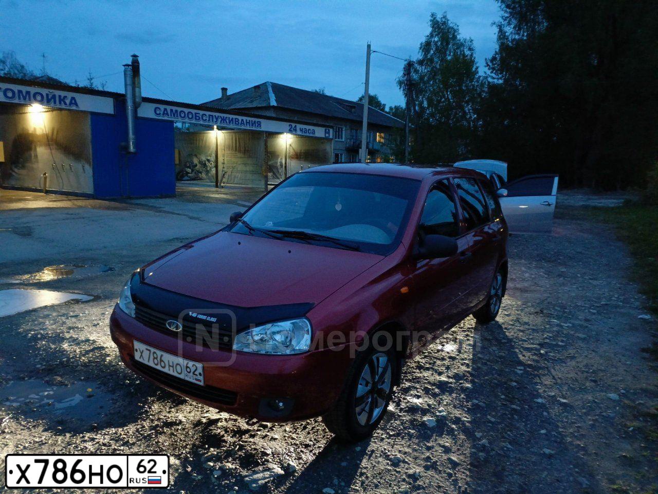 Фото автомобиля LADA 1117 KALINA, 2008 — госномер Х786НО62. Цвет: СЕРЕБРИСТО КРАСНЫЙ