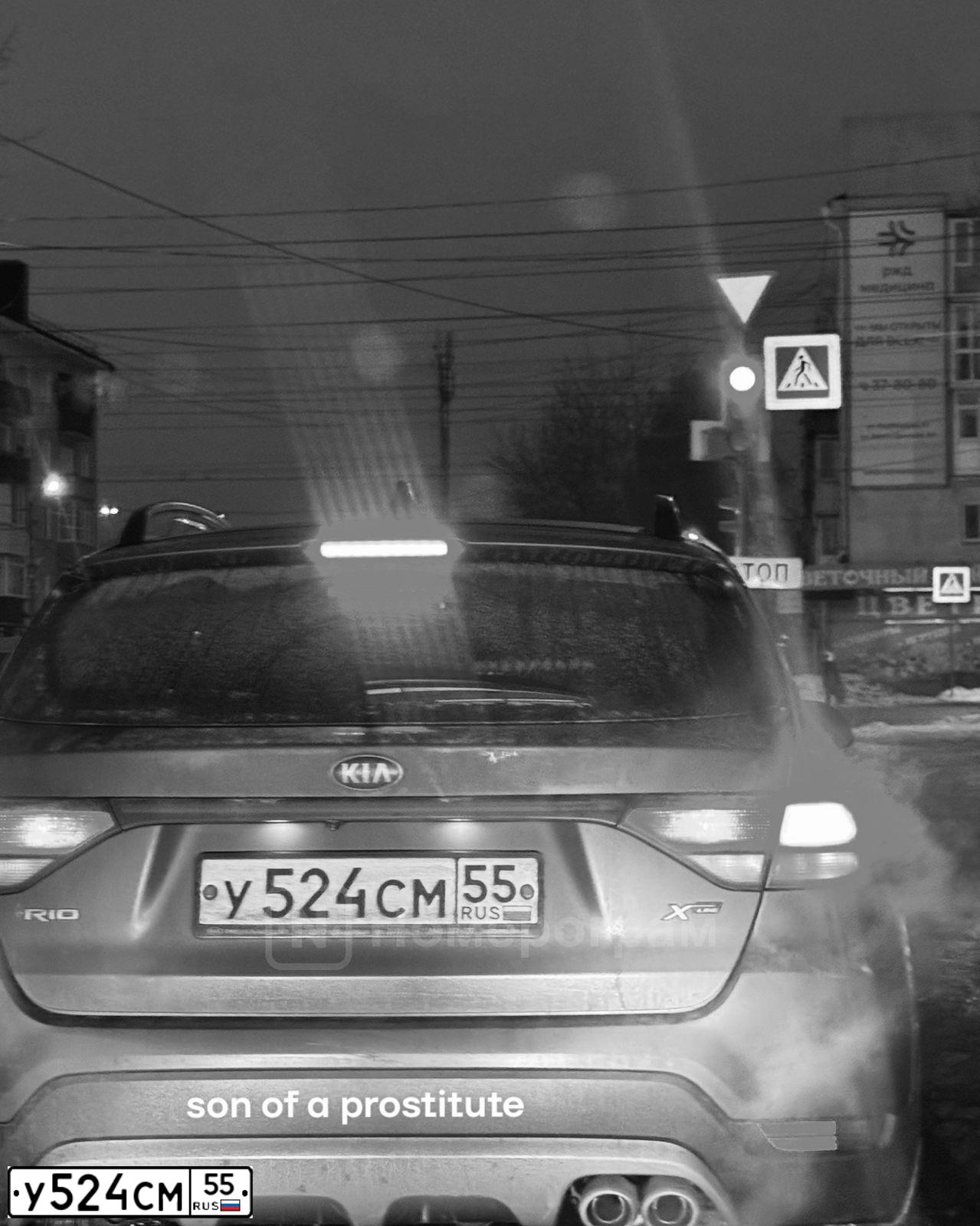 Фото автомобиля KIA RIO, 2019 — госномер У524СМ55. Цвет: синий