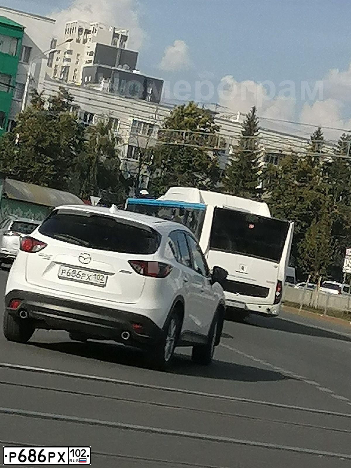 Фото автомобиля MAZDA CX-5, 2014 — госномер Р686РХ102. Цвет: БЕЛЫЙ ПЕРЛАМУТР
