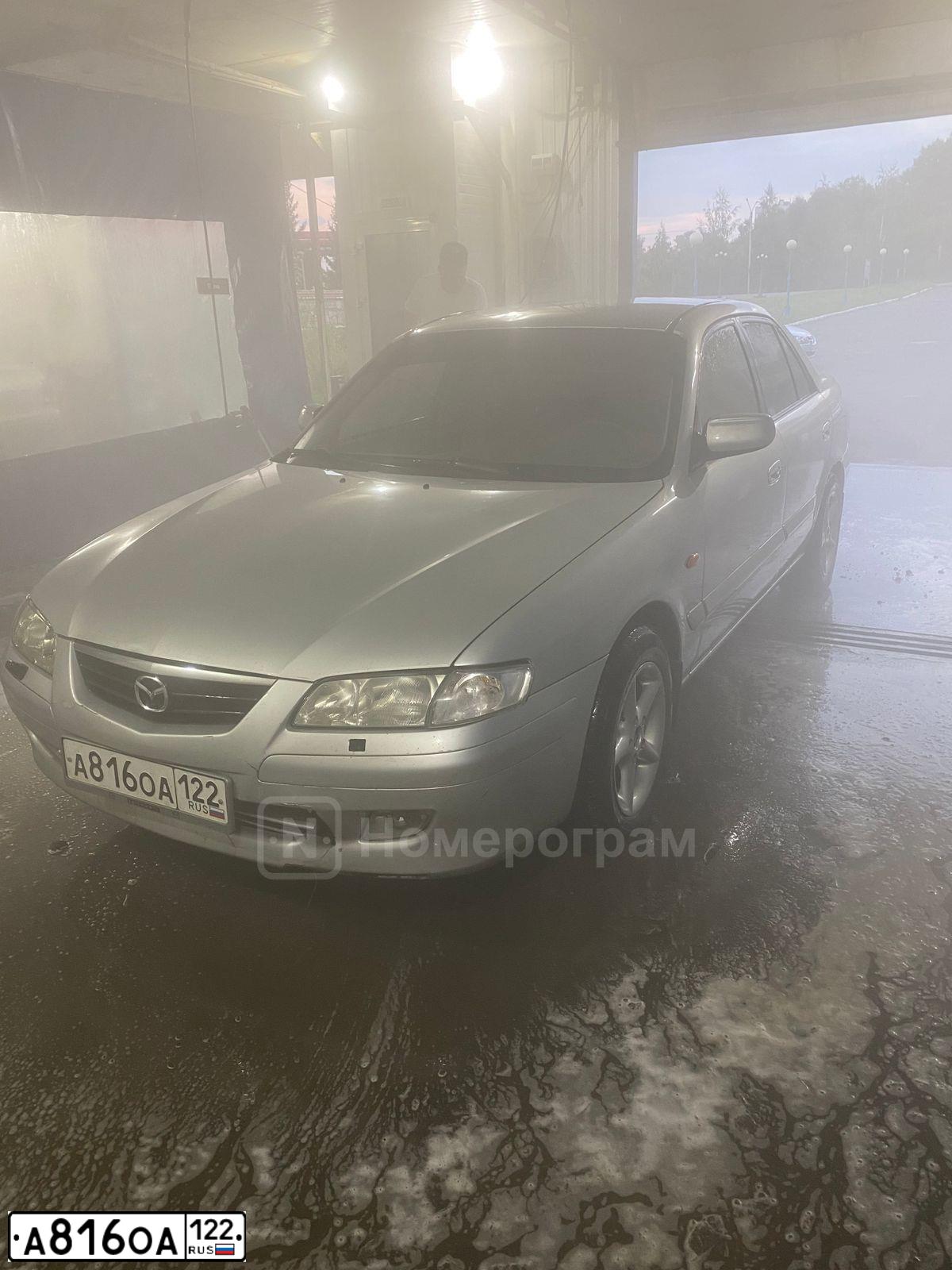Фото автомобиля MAZDA 626, 2002 — госномер А816ОА122. Цвет: СЕРЫЙ