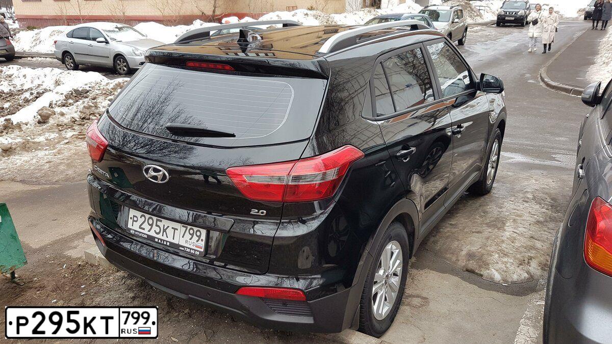 Фото автомобиля HYUNDAI CRETA, 2018 — госномер К193МТ790. Цвет: ЧЕРНЫЙ