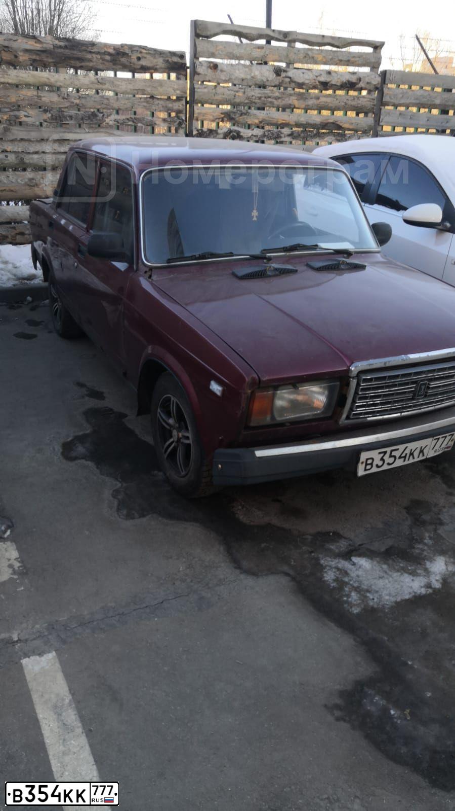 Фото автомобиля LADA 2107, 2007 — госномер В354КК777. Цвет: ВИШНЕВЫЙ