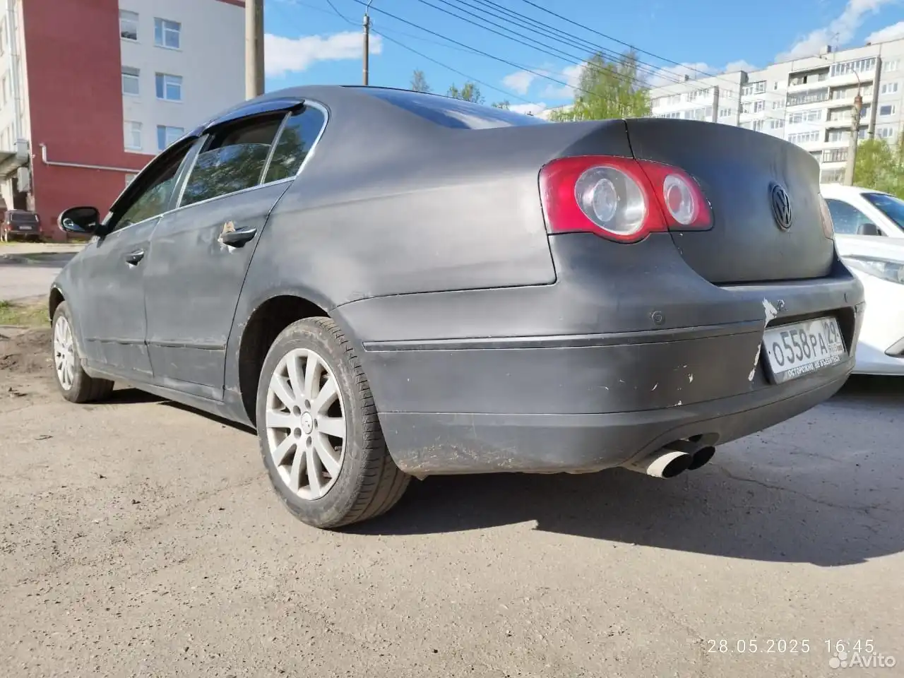 Фото автомобиля VOLKSWAGEN PASSAT, 2008 — госномер О558РА29. Цвет: ЧЕРНЫЙ