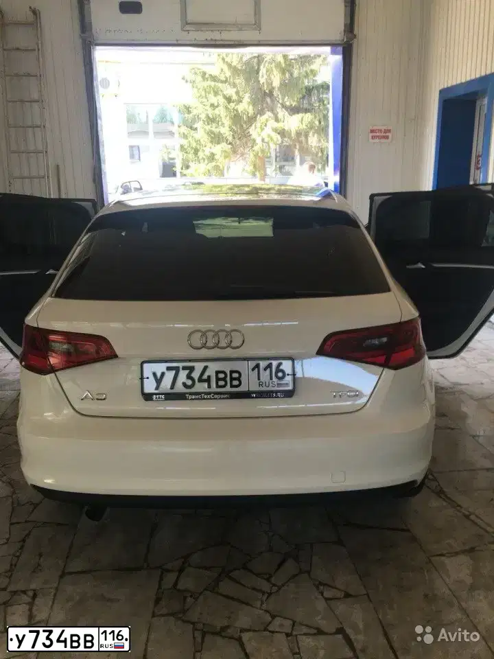 Фото автомобиля AUDI A3, 2014 — госномер У734ВВ116. Цвет: Белый