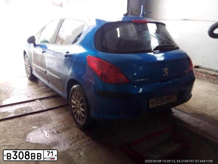 Фото автомобиля PEUGEOT 308, 2009 — госномер В308ВВ71. Цвет: ЯРКО СИНИЙ