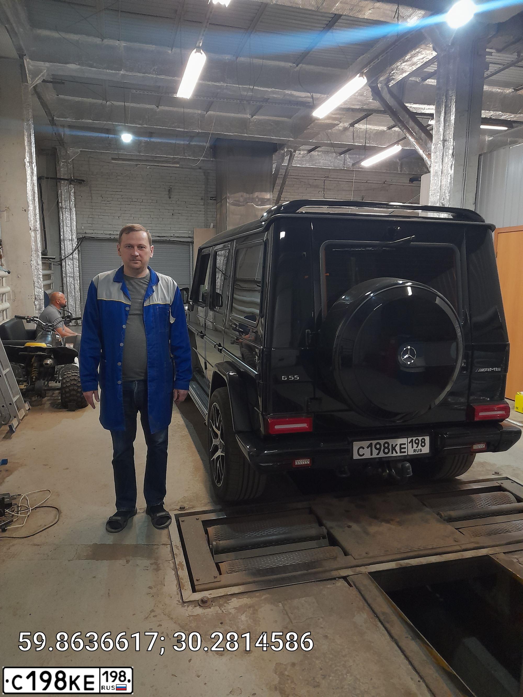 Фото автомобиля MERCEDES G-KLASSE, 2009 — госномер С198КЕ198. Цвет: ЧЕРНЫЙ