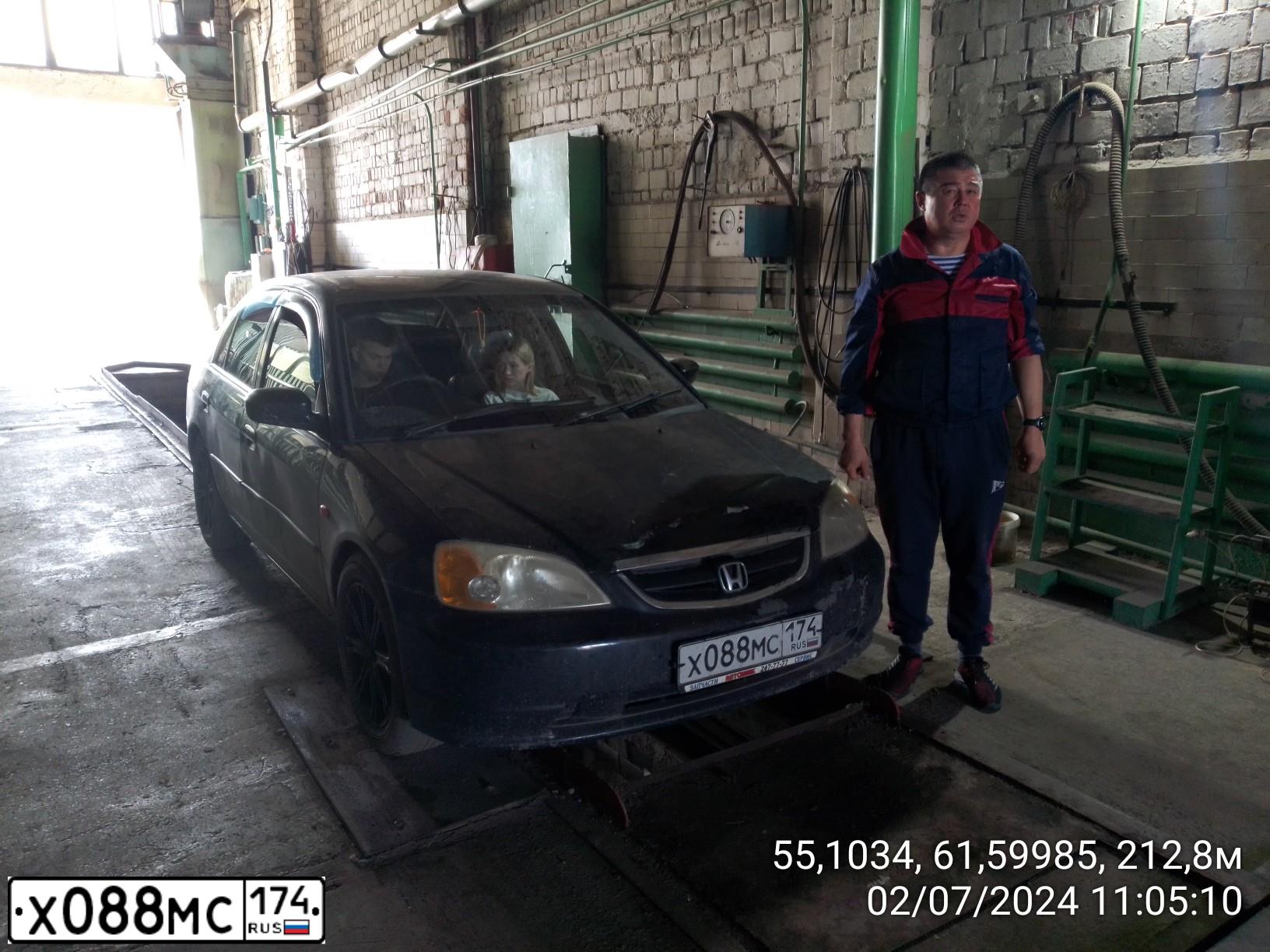 Фото автомобиля HONDA CIVIC, 2003 — госномер Х208КЕ196. Цвет: ЧЕРНЫЙ