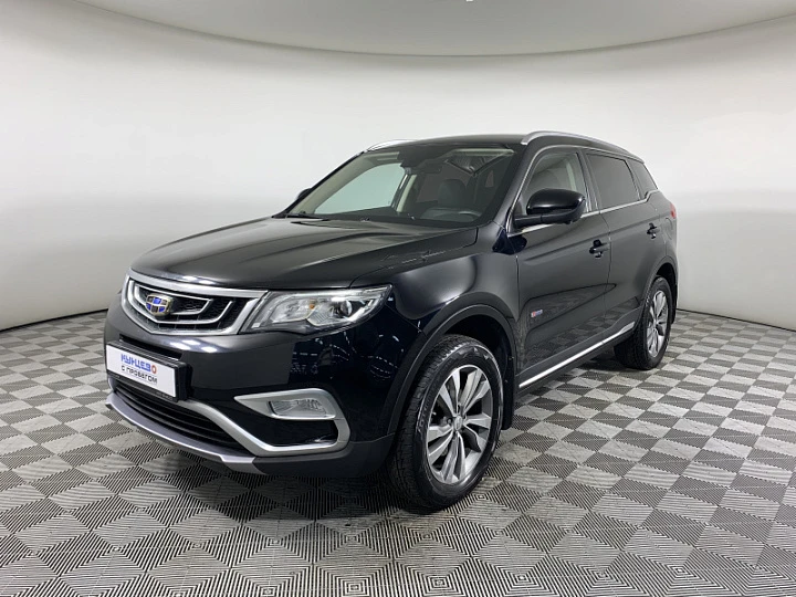 Фото автомобиля GEELY ATLAS, 2019 — госномер О348СМ799. Цвет: ЧЕРНЫЙ