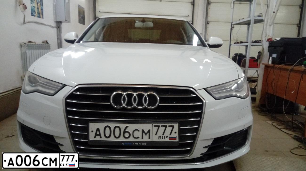 Фото автомобиля AUDI A6, 2015 — госномер Х989НК37. Цвет: Белый