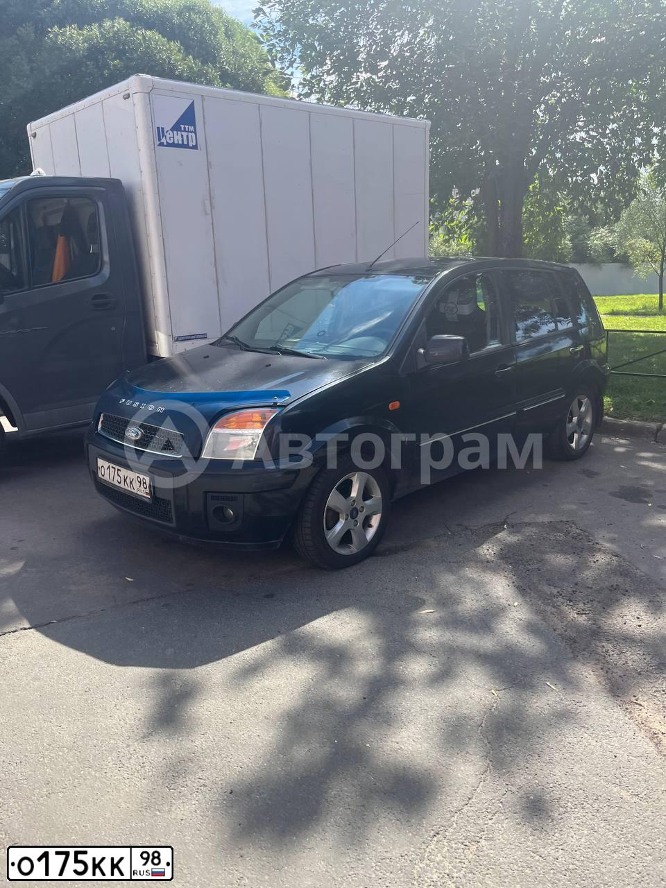 Фото автомобиля FORD FUSION, 2009 — госномер О175КК98. Цвет: ЧЕРНЫЙ