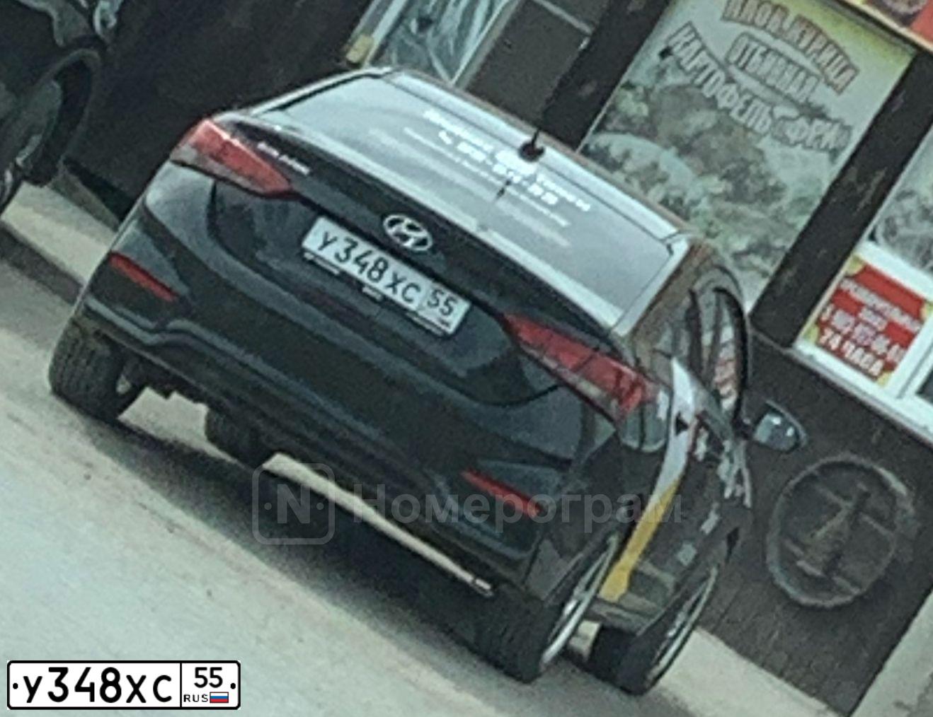 Фото автомобиля HYUNDAI SOLARIS, 2018 — госномер У348ХС55. Цвет: ЧЕРНЫЙ