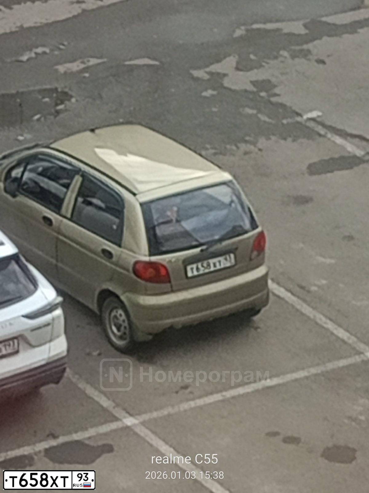 Фото автомобиля DAEWOO MATIZ, 2009 — госномер Т658ХТ93. Цвет: ПЕСОЧНЫЙ