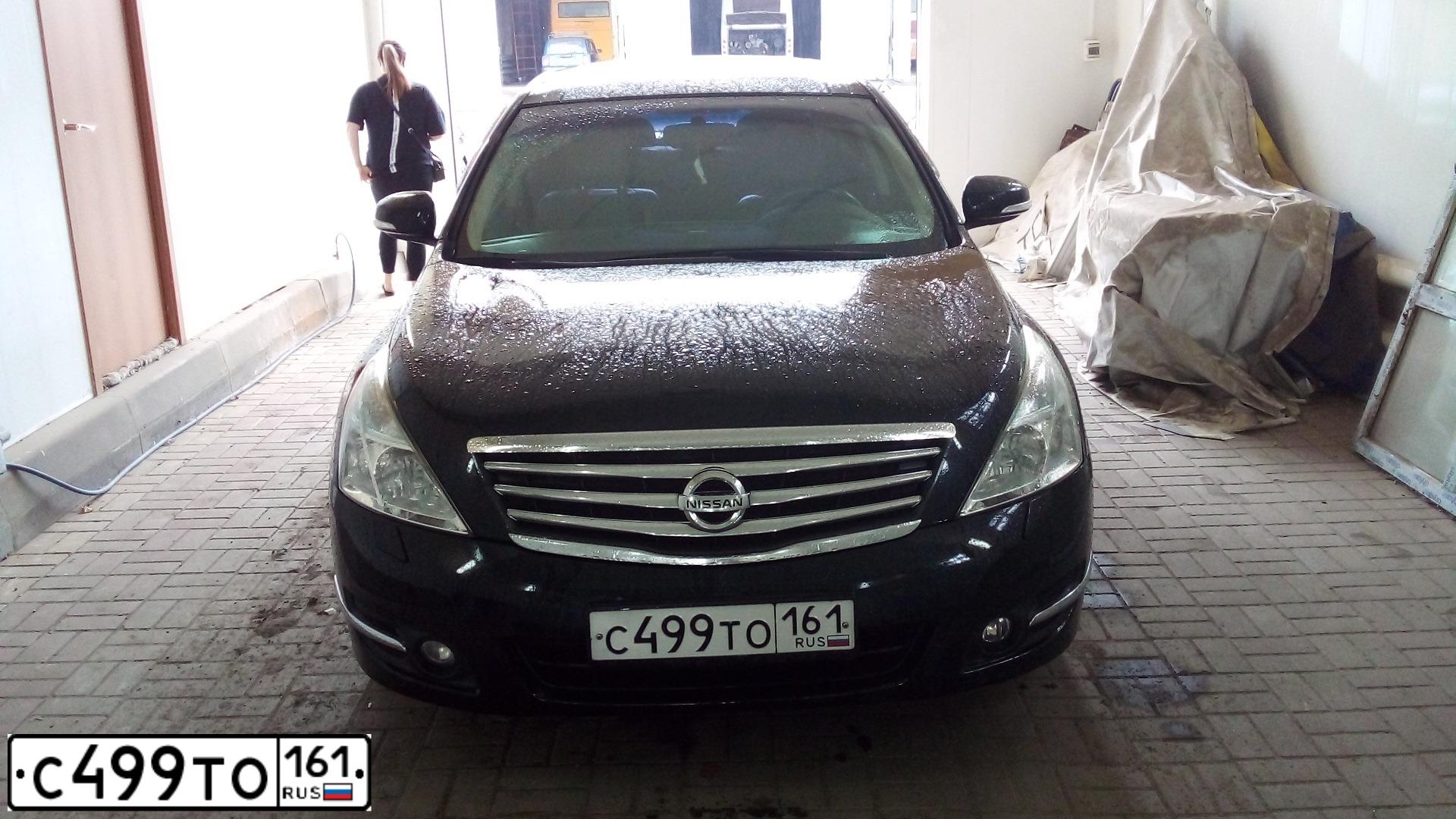 Фото автомобиля NISSAN TEANA, 2008 — госномер С499ТО161. Цвет: ЧЕРНЫЙ