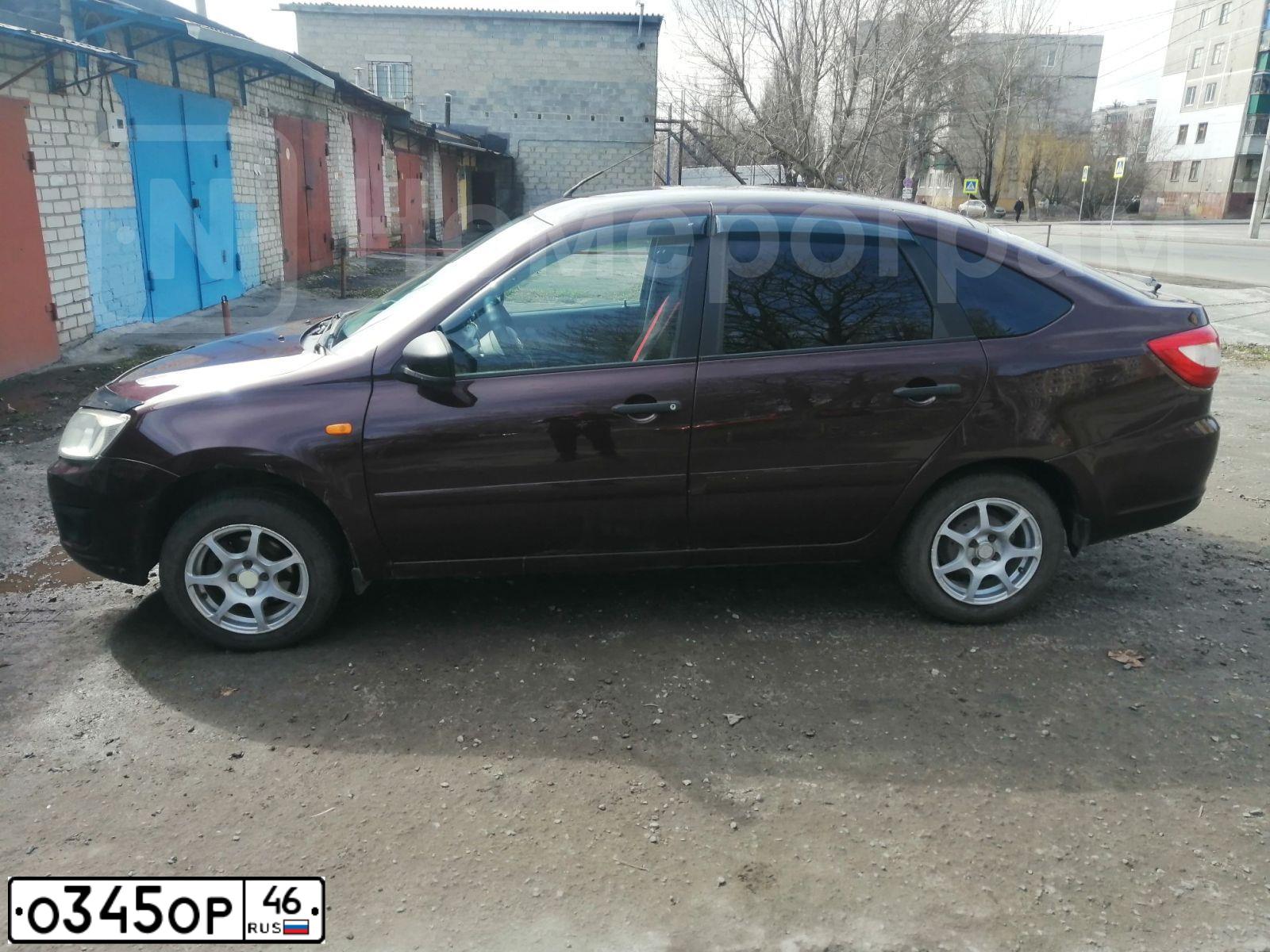 Фото автомобиля LADA 2191 GRANTA, 2015 — госномер О345ОР46. Цвет: ТЕМНО-ВИШНЕВЫЙ