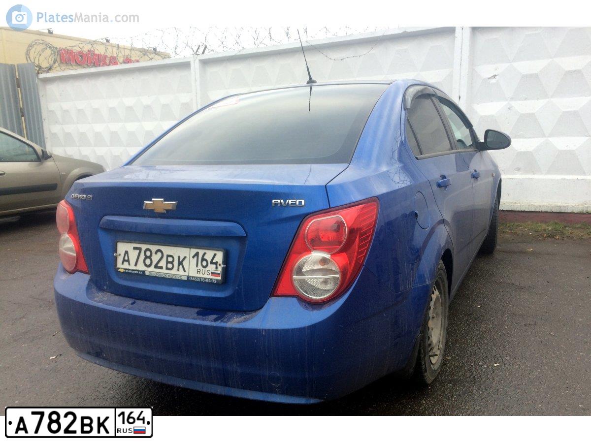 Фото автомобиля CHEVROLET AVEO, 2014 — госномер А782ВК164. Цвет: СИНИЙ МЕТАЛЛИК